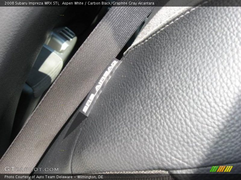 Aspen White / Carbon Black/Graphite Gray Alcantara 2008 Subaru Impreza WRX STi