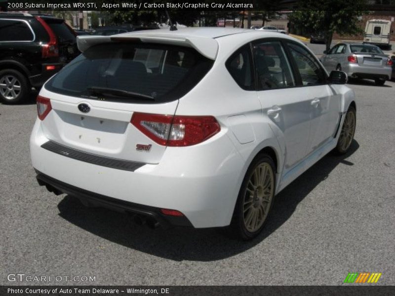 Aspen White / Carbon Black/Graphite Gray Alcantara 2008 Subaru Impreza WRX STi