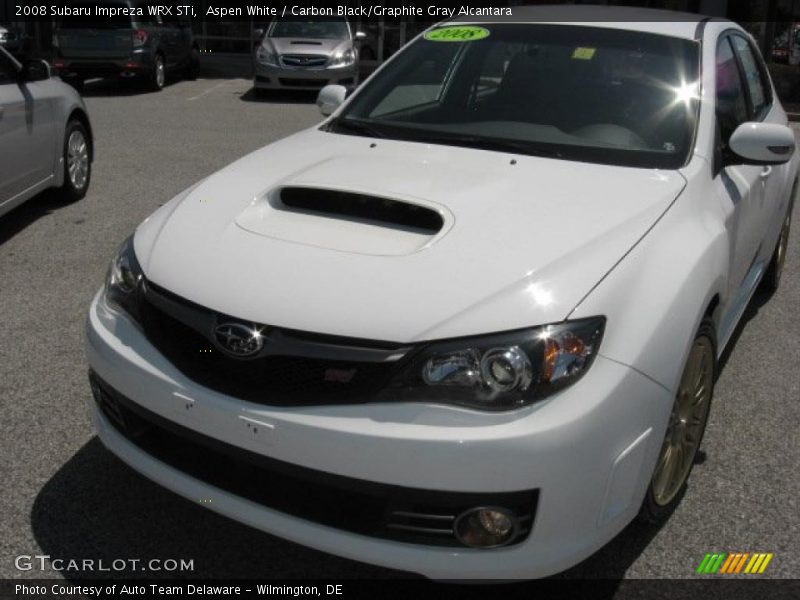 Aspen White / Carbon Black/Graphite Gray Alcantara 2008 Subaru Impreza WRX STi
