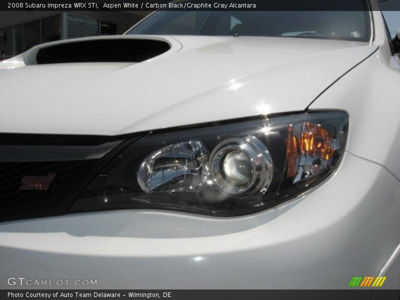 Aspen White / Carbon Black/Graphite Gray Alcantara 2008 Subaru Impreza WRX STi