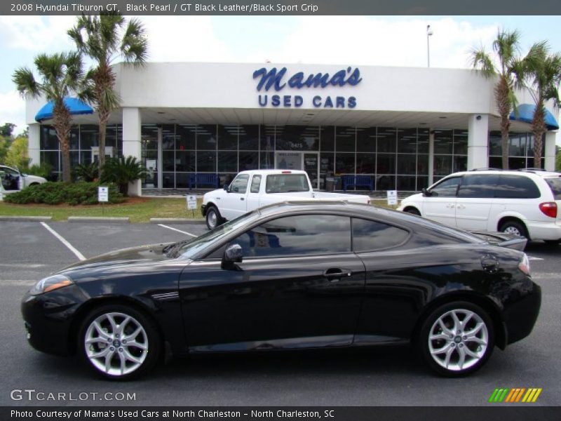 Black Pearl / GT Black Leather/Black Sport Grip 2008 Hyundai Tiburon GT