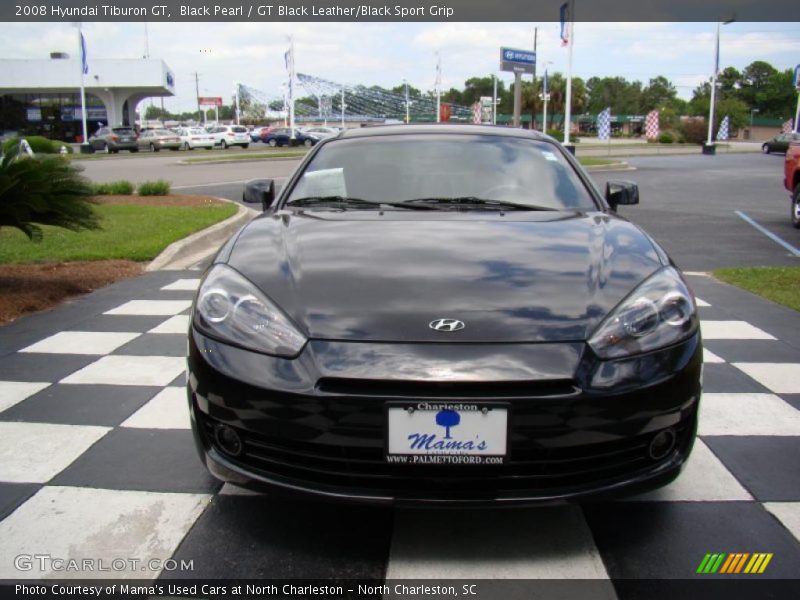 Black Pearl / GT Black Leather/Black Sport Grip 2008 Hyundai Tiburon GT