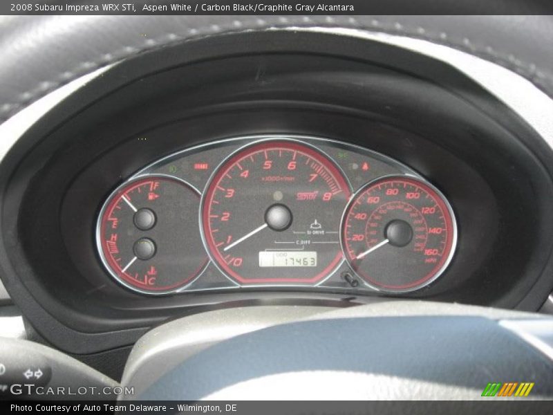Aspen White / Carbon Black/Graphite Gray Alcantara 2008 Subaru Impreza WRX STi