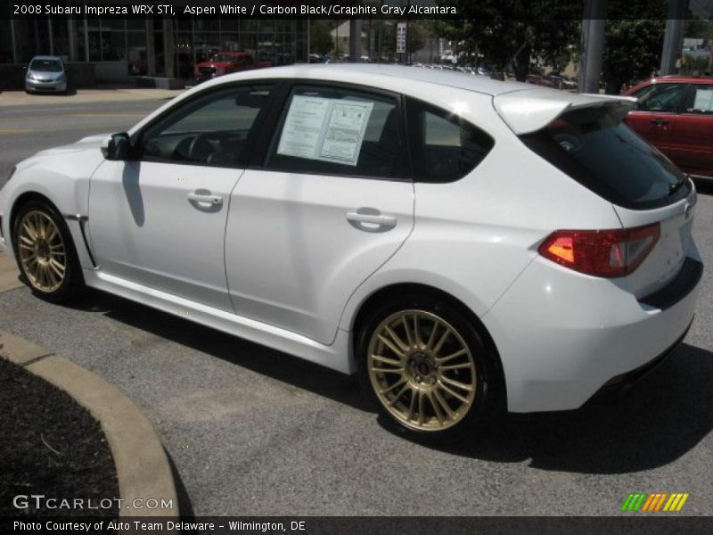 Aspen White / Carbon Black/Graphite Gray Alcantara 2008 Subaru Impreza WRX STi