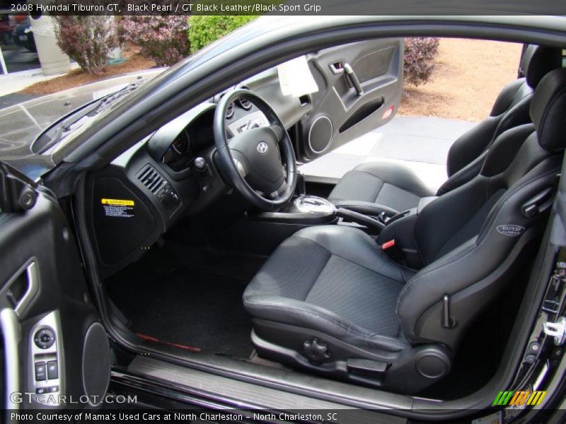 Black Pearl / GT Black Leather/Black Sport Grip 2008 Hyundai Tiburon GT