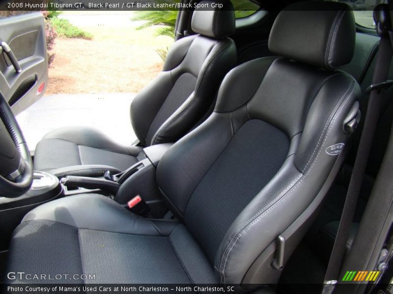 Black Pearl / GT Black Leather/Black Sport Grip 2008 Hyundai Tiburon GT