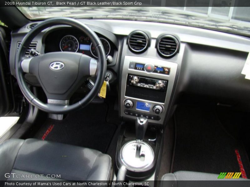 Black Pearl / GT Black Leather/Black Sport Grip 2008 Hyundai Tiburon GT