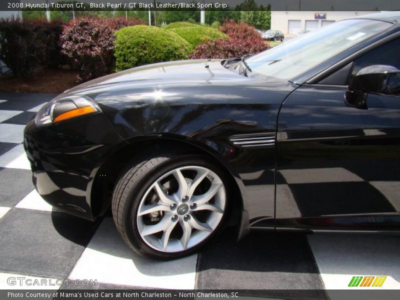 Black Pearl / GT Black Leather/Black Sport Grip 2008 Hyundai Tiburon GT