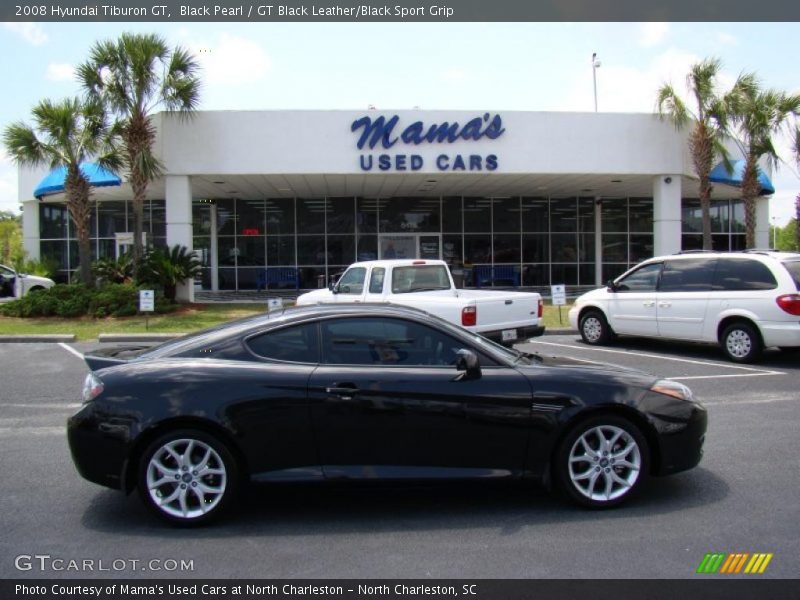 Black Pearl / GT Black Leather/Black Sport Grip 2008 Hyundai Tiburon GT