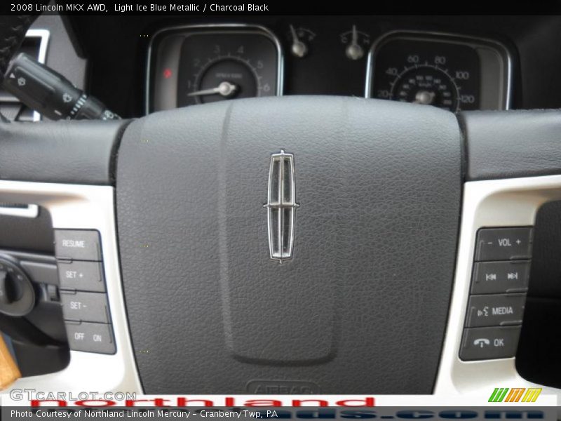 Light Ice Blue Metallic / Charcoal Black 2008 Lincoln MKX AWD