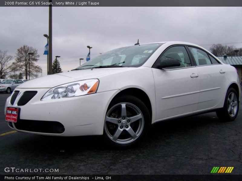 Ivory White / Light Taupe 2008 Pontiac G6 V6 Sedan