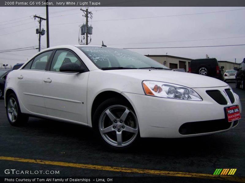 Ivory White / Light Taupe 2008 Pontiac G6 V6 Sedan