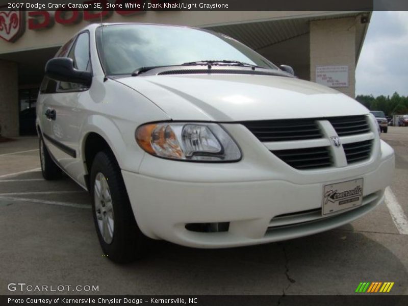 Stone White / Dark Khaki/Light Graystone 2007 Dodge Grand Caravan SE