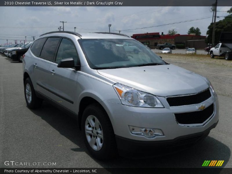 Silver Ice Metallic / Dark Gray/Light Gray 2010 Chevrolet Traverse LS