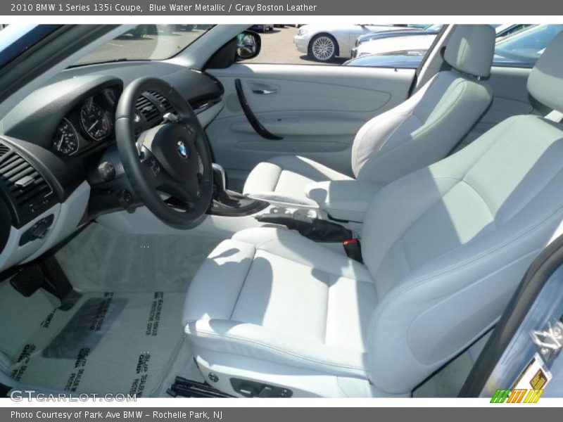 Blue Water Metallic / Gray Boston Leather 2010 BMW 1 Series 135i Coupe