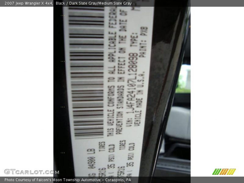 Black / Dark Slate Gray/Medium Slate Gray 2007 Jeep Wrangler X 4x4