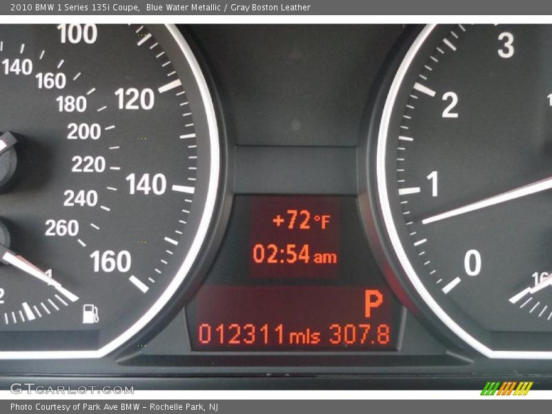 Blue Water Metallic / Gray Boston Leather 2010 BMW 1 Series 135i Coupe