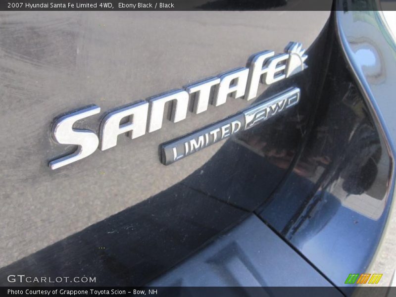 Ebony Black / Black 2007 Hyundai Santa Fe Limited 4WD