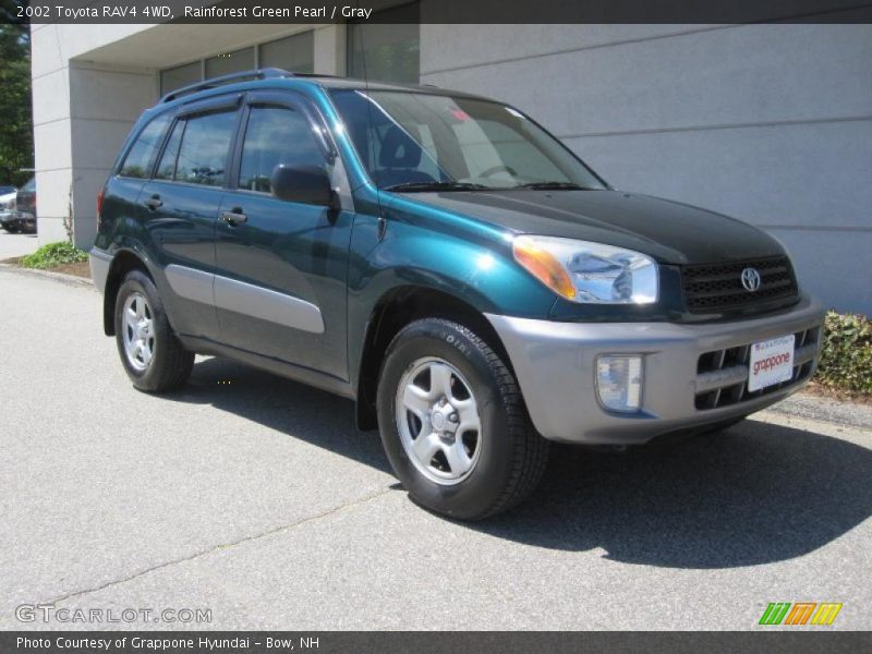 Rainforest Green Pearl / Gray 2002 Toyota RAV4 4WD