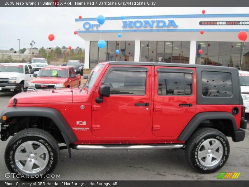 Flame Red / Dark Slate Gray/Med Slate Gray 2008 Jeep Wrangler Unlimited X 4x4