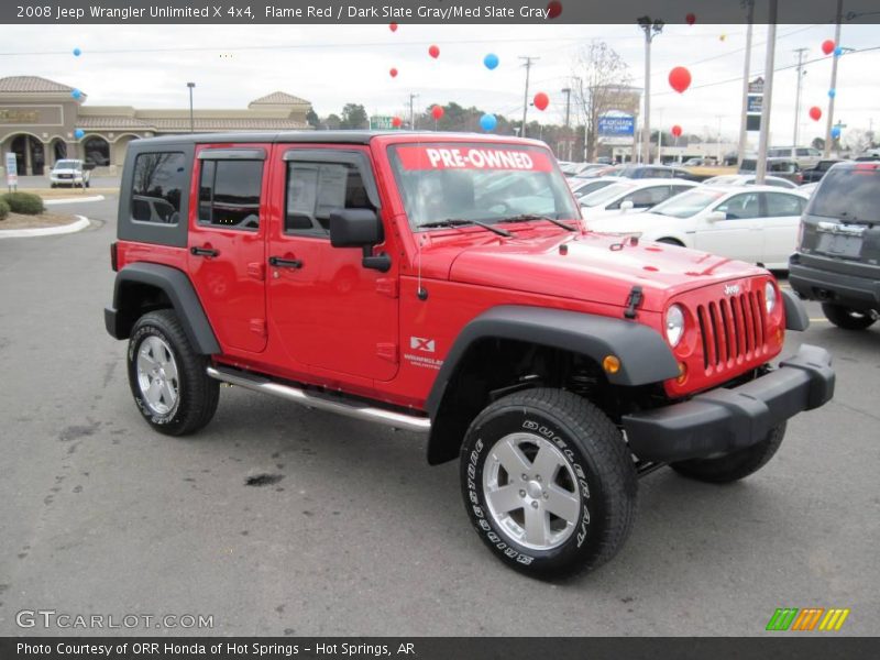 Flame Red / Dark Slate Gray/Med Slate Gray 2008 Jeep Wrangler Unlimited X 4x4