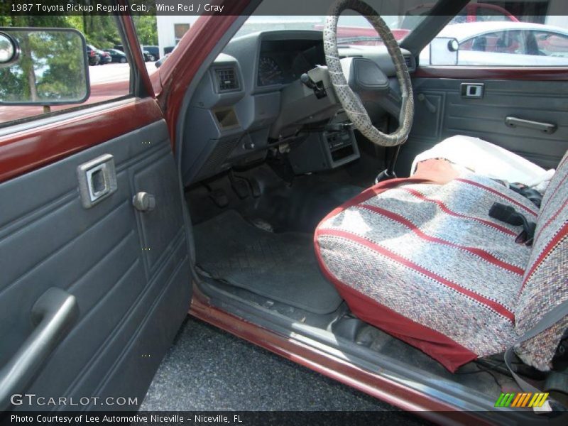 Wine Red / Gray 1987 Toyota Pickup Regular Cab