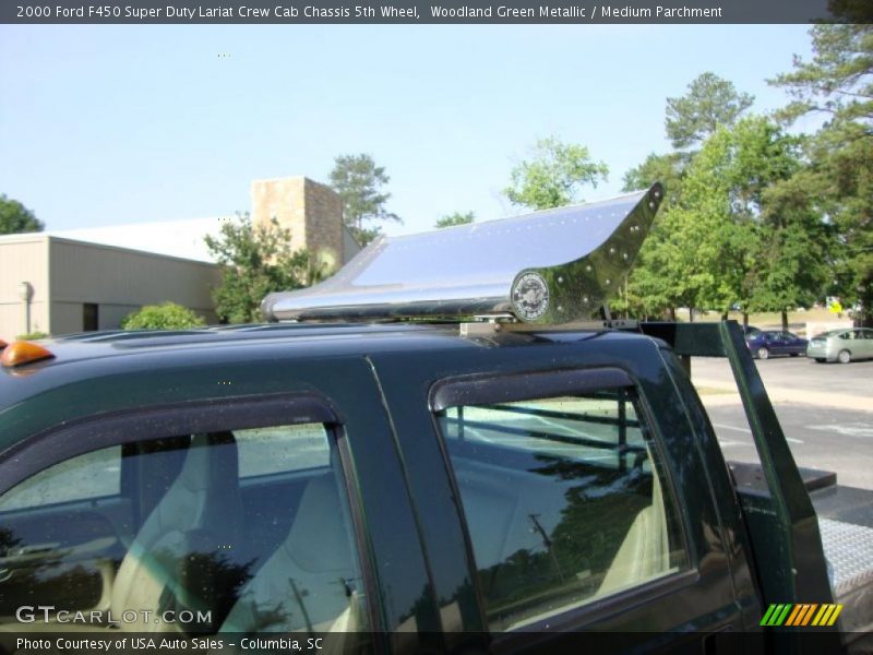 Woodland Green Metallic / Medium Parchment 2000 Ford F450 Super Duty Lariat Crew Cab Chassis 5th Wheel