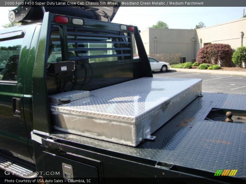Woodland Green Metallic / Medium Parchment 2000 Ford F450 Super Duty Lariat Crew Cab Chassis 5th Wheel