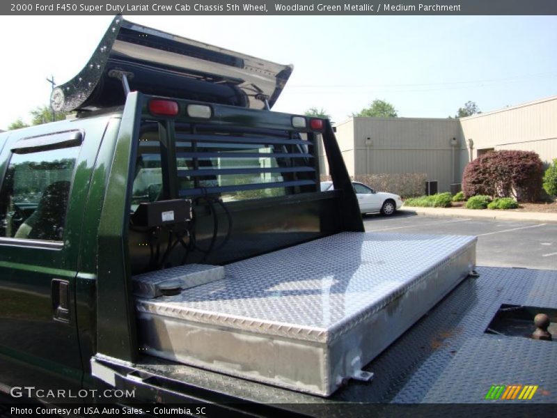 Woodland Green Metallic / Medium Parchment 2000 Ford F450 Super Duty Lariat Crew Cab Chassis 5th Wheel
