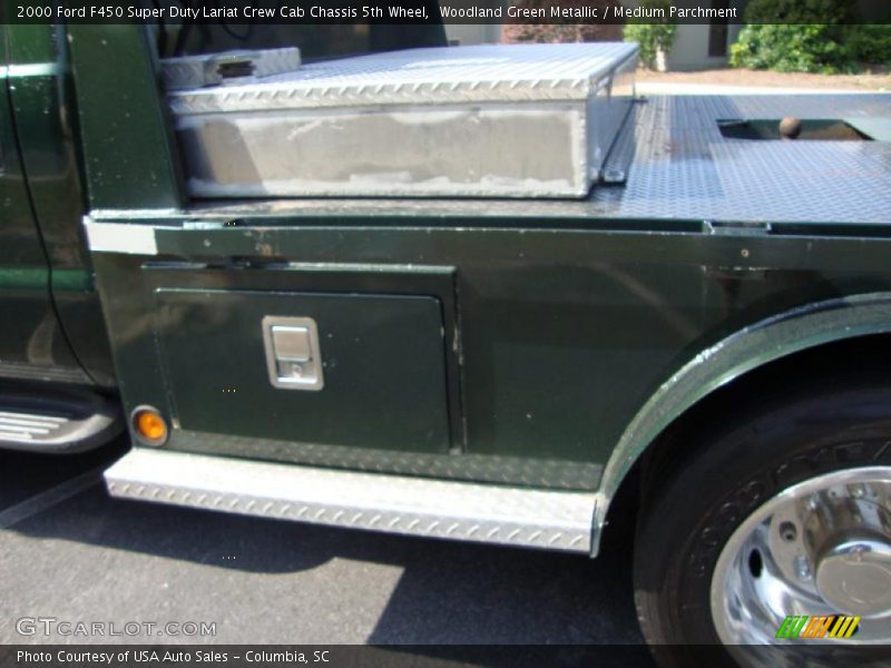 Woodland Green Metallic / Medium Parchment 2000 Ford F450 Super Duty Lariat Crew Cab Chassis 5th Wheel