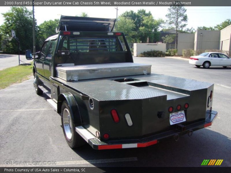 Woodland Green Metallic / Medium Parchment 2000 Ford F450 Super Duty Lariat Crew Cab Chassis 5th Wheel