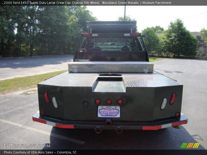 Woodland Green Metallic / Medium Parchment 2000 Ford F450 Super Duty Lariat Crew Cab Chassis 5th Wheel