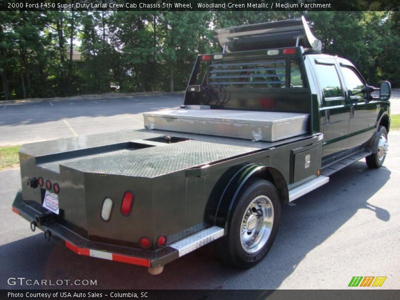 Woodland Green Metallic / Medium Parchment 2000 Ford F450 Super Duty Lariat Crew Cab Chassis 5th Wheel