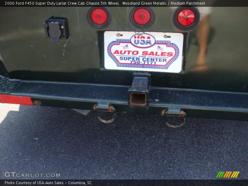 Woodland Green Metallic / Medium Parchment 2000 Ford F450 Super Duty Lariat Crew Cab Chassis 5th Wheel