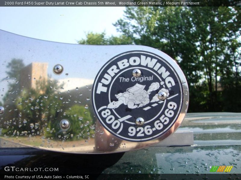 Woodland Green Metallic / Medium Parchment 2000 Ford F450 Super Duty Lariat Crew Cab Chassis 5th Wheel