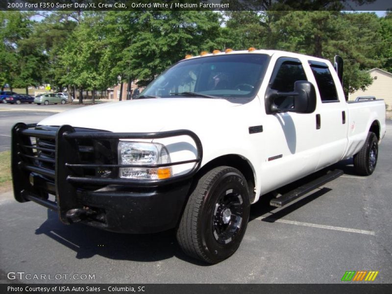 Oxford White / Medium Parchment 2000 Ford F350 Super Duty XL Crew Cab