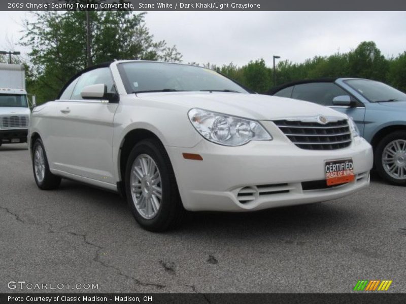 Stone White / Dark Khaki/Light Graystone 2009 Chrysler Sebring Touring Convertible