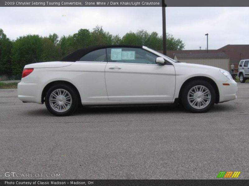 Stone White / Dark Khaki/Light Graystone 2009 Chrysler Sebring Touring Convertible