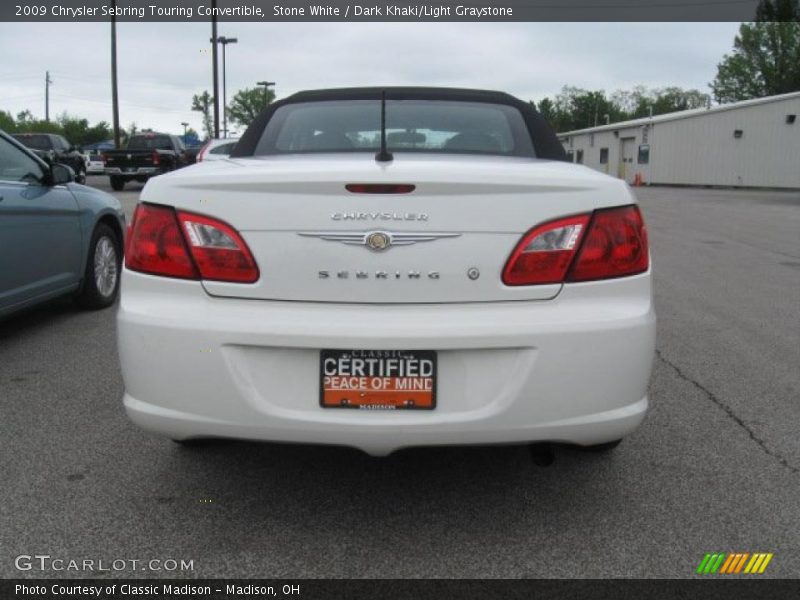 Stone White / Dark Khaki/Light Graystone 2009 Chrysler Sebring Touring Convertible