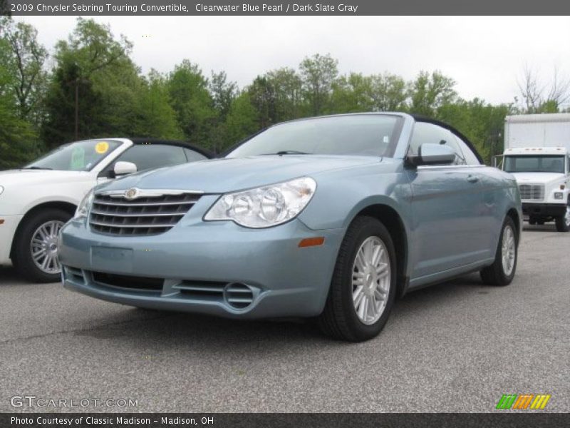 Clearwater Blue Pearl / Dark Slate Gray 2009 Chrysler Sebring Touring Convertible