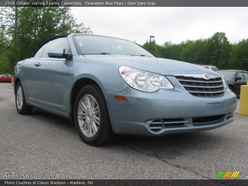 Clearwater Blue Pearl / Dark Slate Gray 2009 Chrysler Sebring Touring Convertible