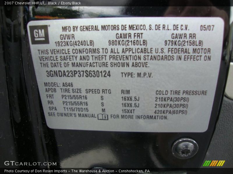 Black / Ebony Black 2007 Chevrolet HHR LT