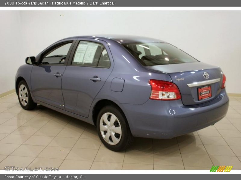 Pacific Blue Metallic / Dark Charcoal 2008 Toyota Yaris Sedan