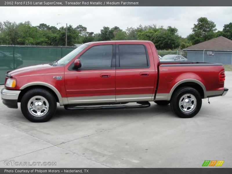 Toreador Red Metallic / Medium Parchment 2002 Ford F150 Lariat SuperCrew