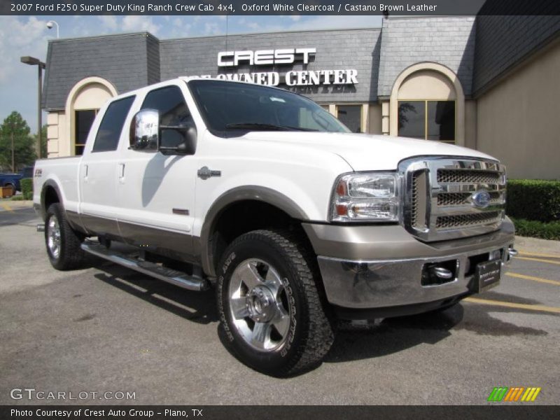 Oxford White Clearcoat / Castano Brown Leather 2007 Ford F250 Super Duty King Ranch Crew Cab 4x4