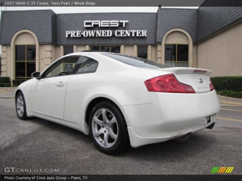Ivory Pearl / Wheat Beige 2007 Infiniti G 35 Coupe