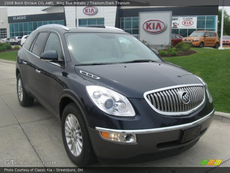 Ming Blue Metallic / Titanium/Dark Titanium 2008 Buick Enclave CXL AWD