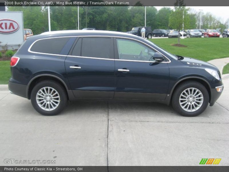 Ming Blue Metallic / Titanium/Dark Titanium 2008 Buick Enclave CXL AWD