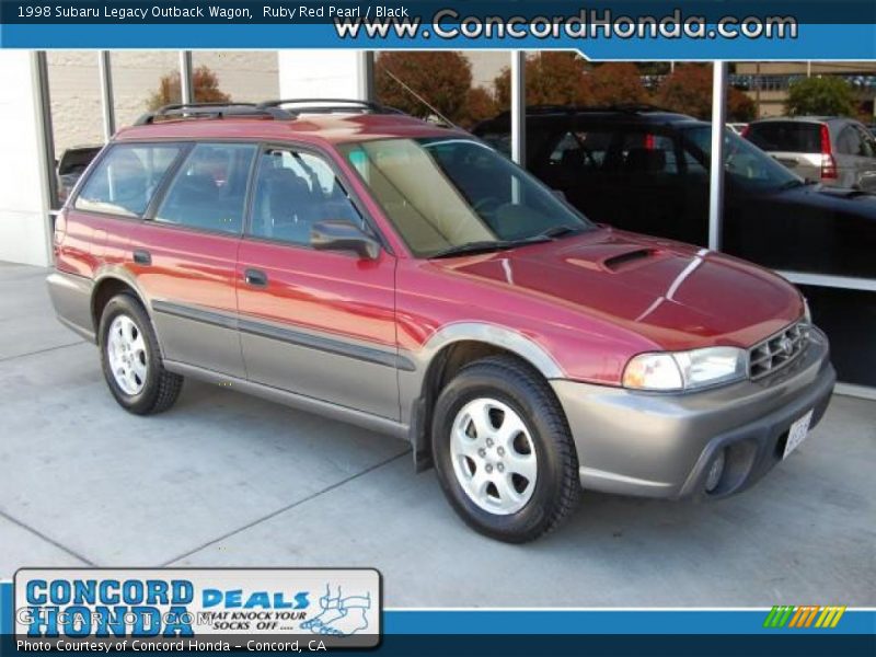 Ruby Red Pearl / Black 1998 Subaru Legacy Outback Wagon