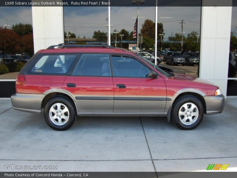 Ruby Red Pearl / Black 1998 Subaru Legacy Outback Wagon